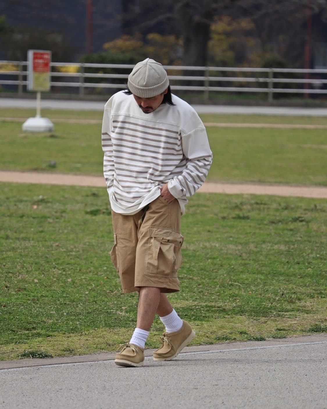 [M][100] 나나미카 페이퍼 니트 스트라이프 크루 상품이미지10