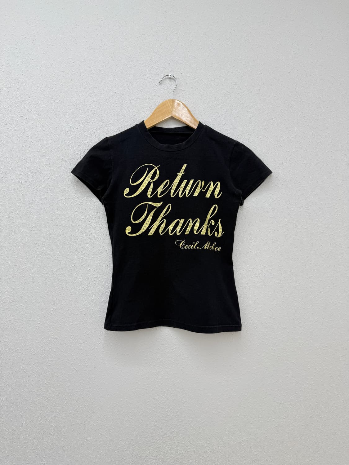 빈티지 Cecil McBee 블랙 슬림 로고 반팔티 상품이미지4