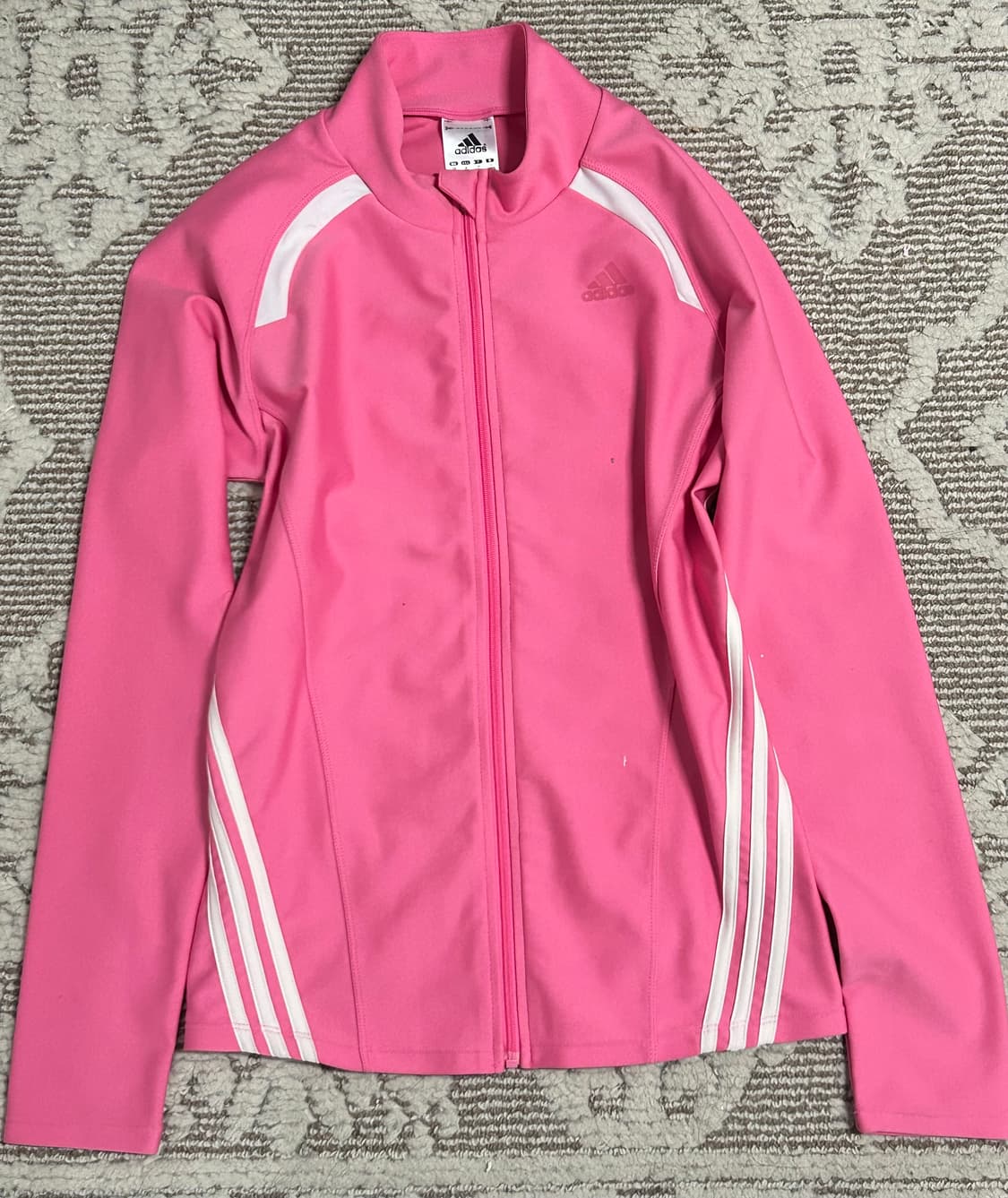 아디다스 핑크 딱붙핏 져지 사이드라인 삼선 슬림핏 상품이미지1