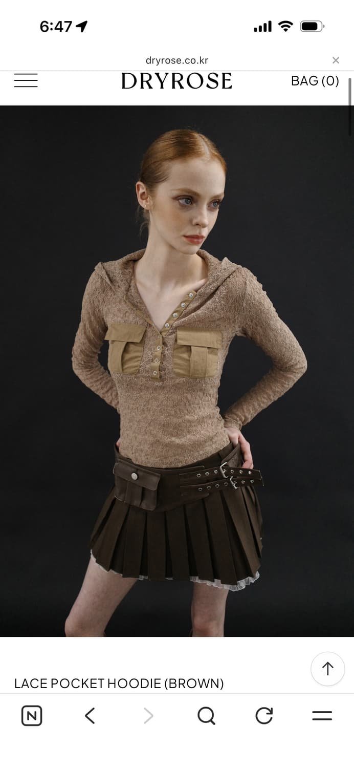 dryrose lace pocket hoodie  상품이미지1