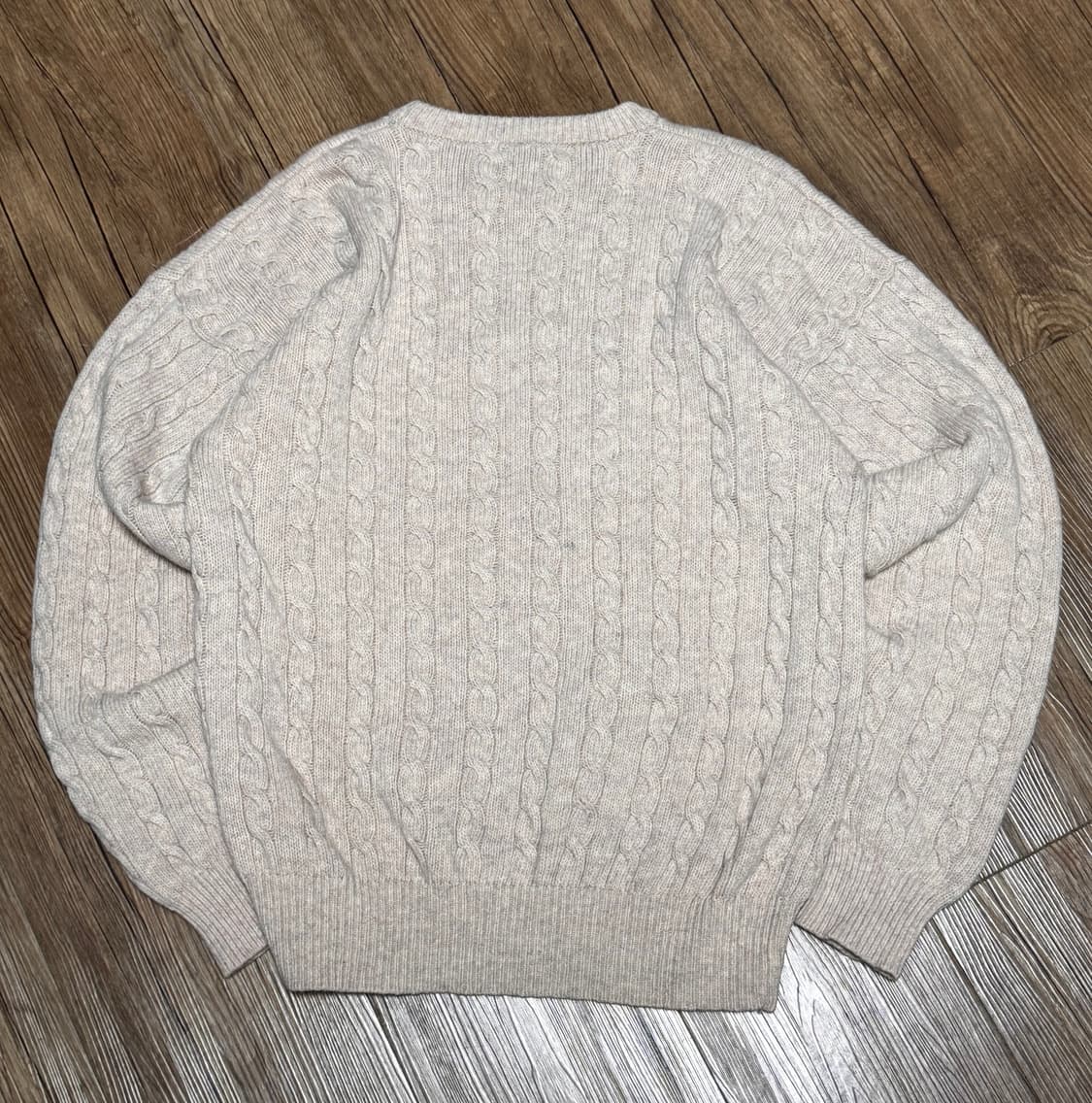 지오다노 아이보리 핑크 케이블 모 니트 스웨터 상품이미지3