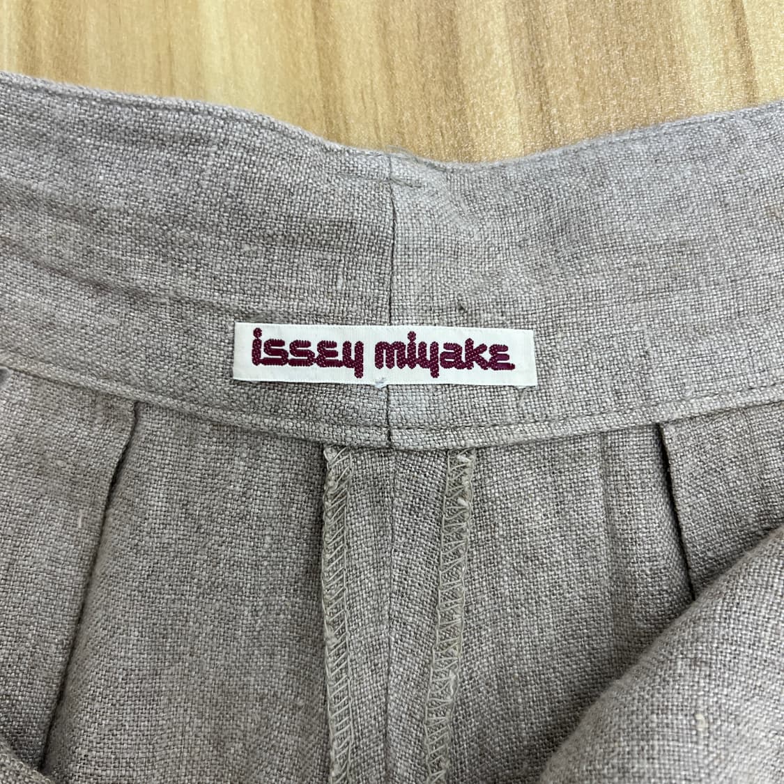 90's 이세이미야케 플랜테이션 린넨 턱 와이드 하프 팬츠  상품이미지3