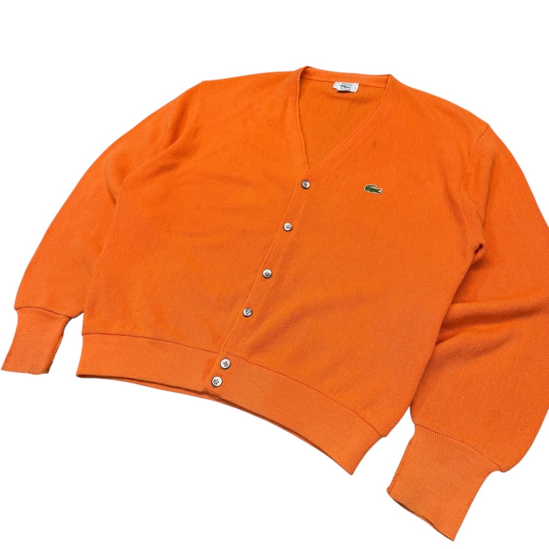 70s 라코스테 오렌지 가디건 made in USA (L)   상품이미지2