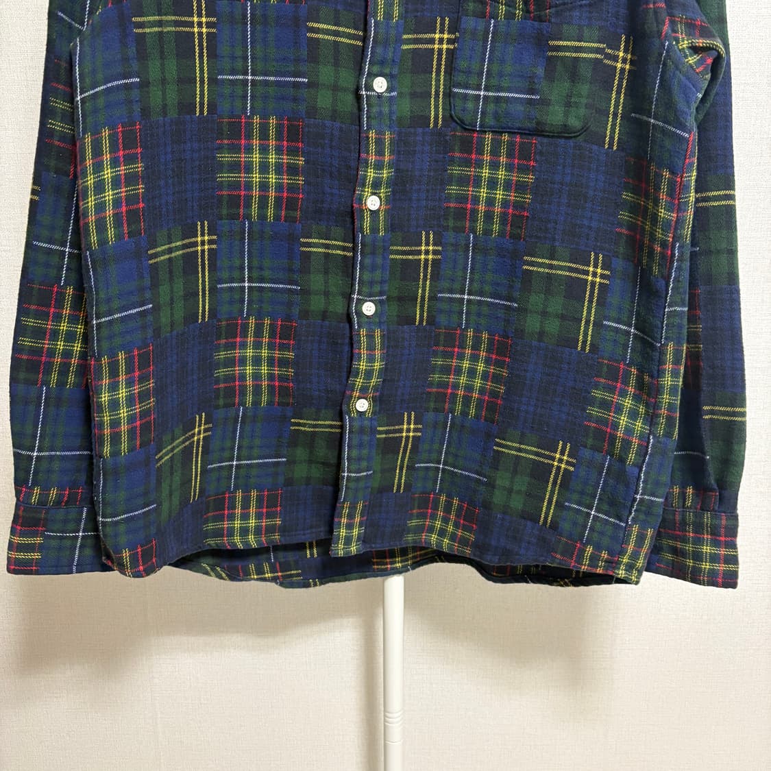 빔즈 오리지널 패브릭 패치워크 플란넬 셔츠 / 네이비, M 상품이미지3