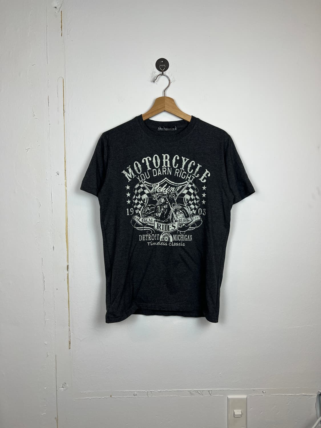 T211 Balmy&Awaking 모터사이클 프린팅 반팔 티셔츠 M 상품이미지1