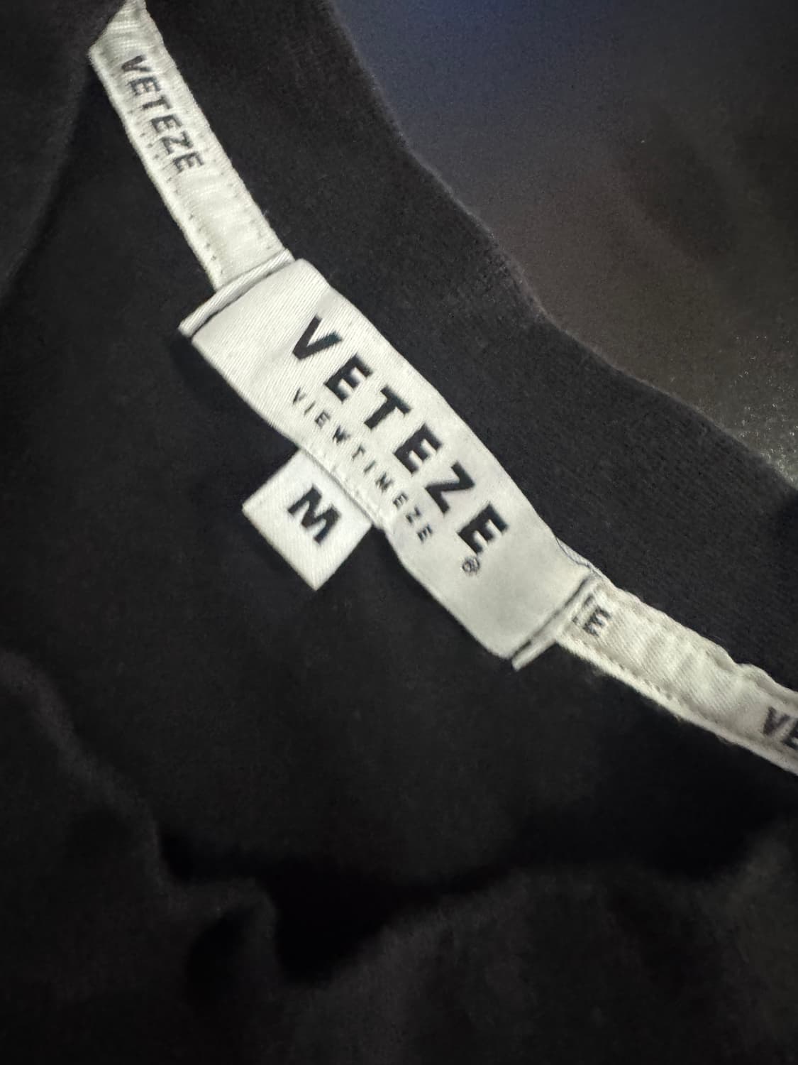 베테제 VETEZW 빈티지 레이싱 프린팅 반팔 티셔츠 M 블랙 상품이미지3