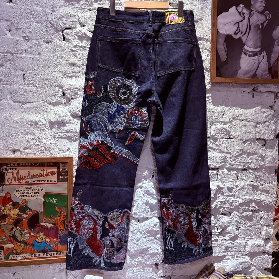 빈티지 백 자수 일제풍 데님팬츠 상품이미지1