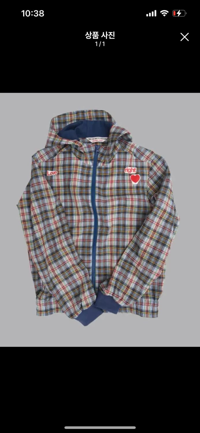 더뮤지엄비지터 체크 후드 자켓 L 상품이미지1