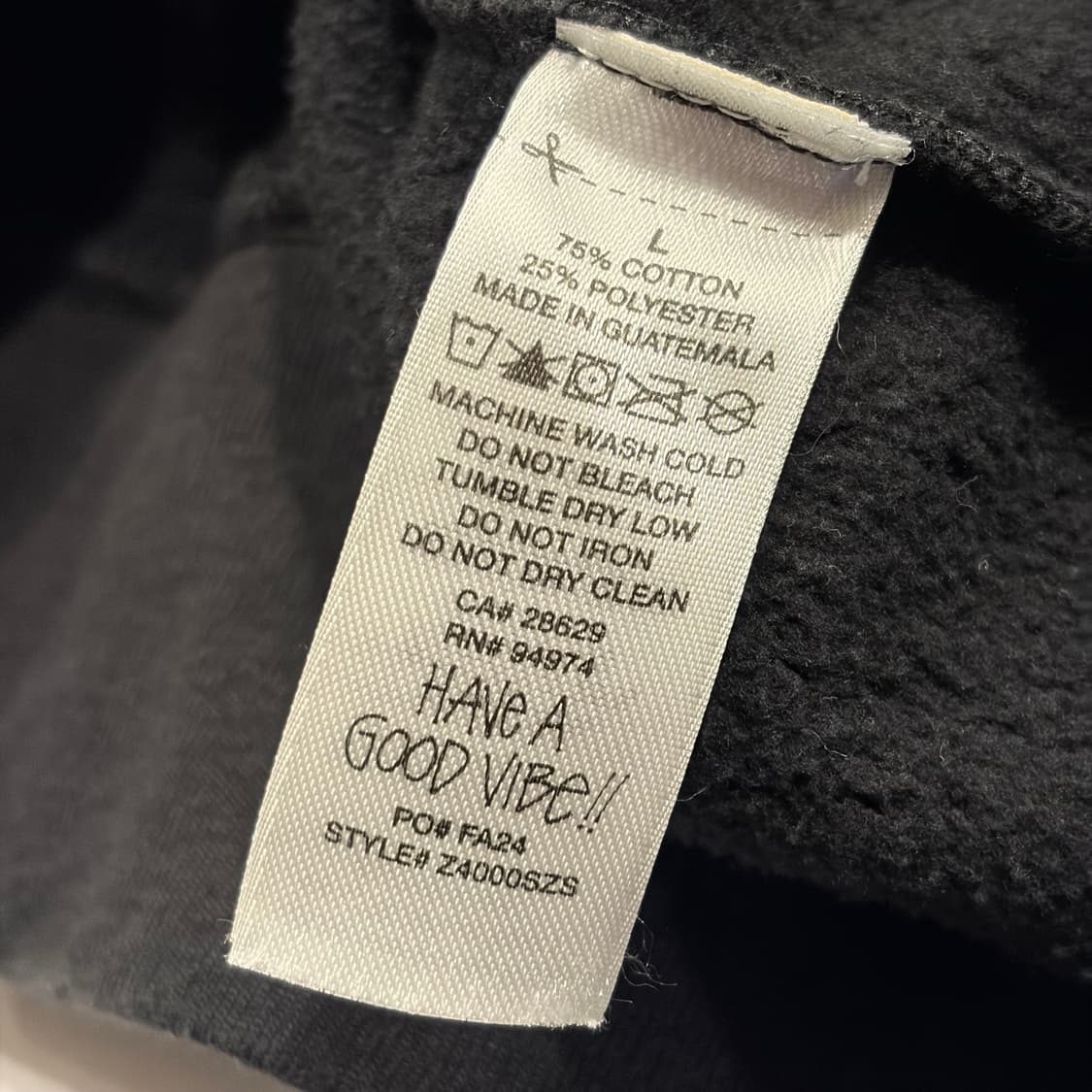 [L] 스투시 블랙 빅로고 스웻 후드집업 C349 상품이미지9