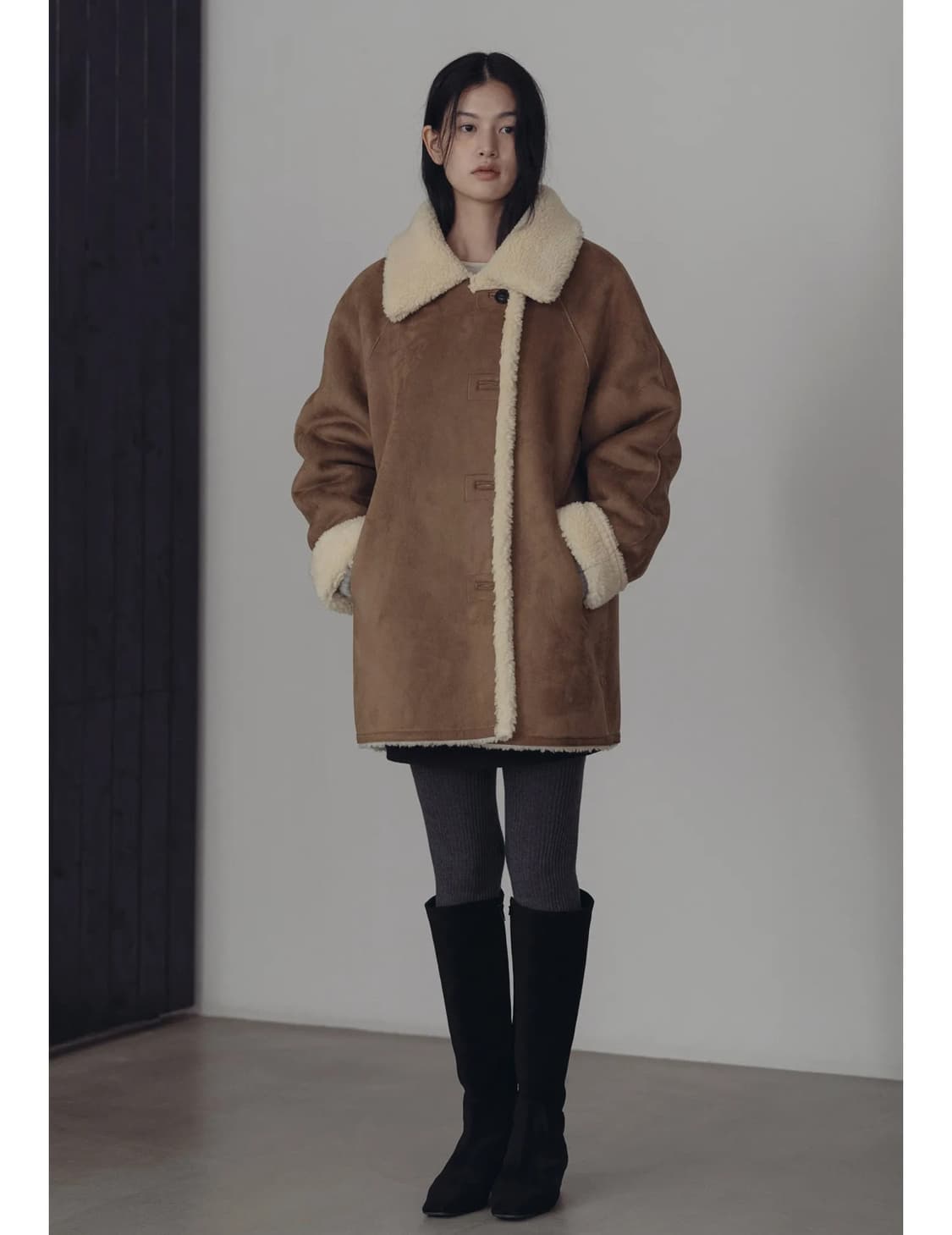 베뉴엣 카멜 무스탕 Shearling Coat 상품이미지4
