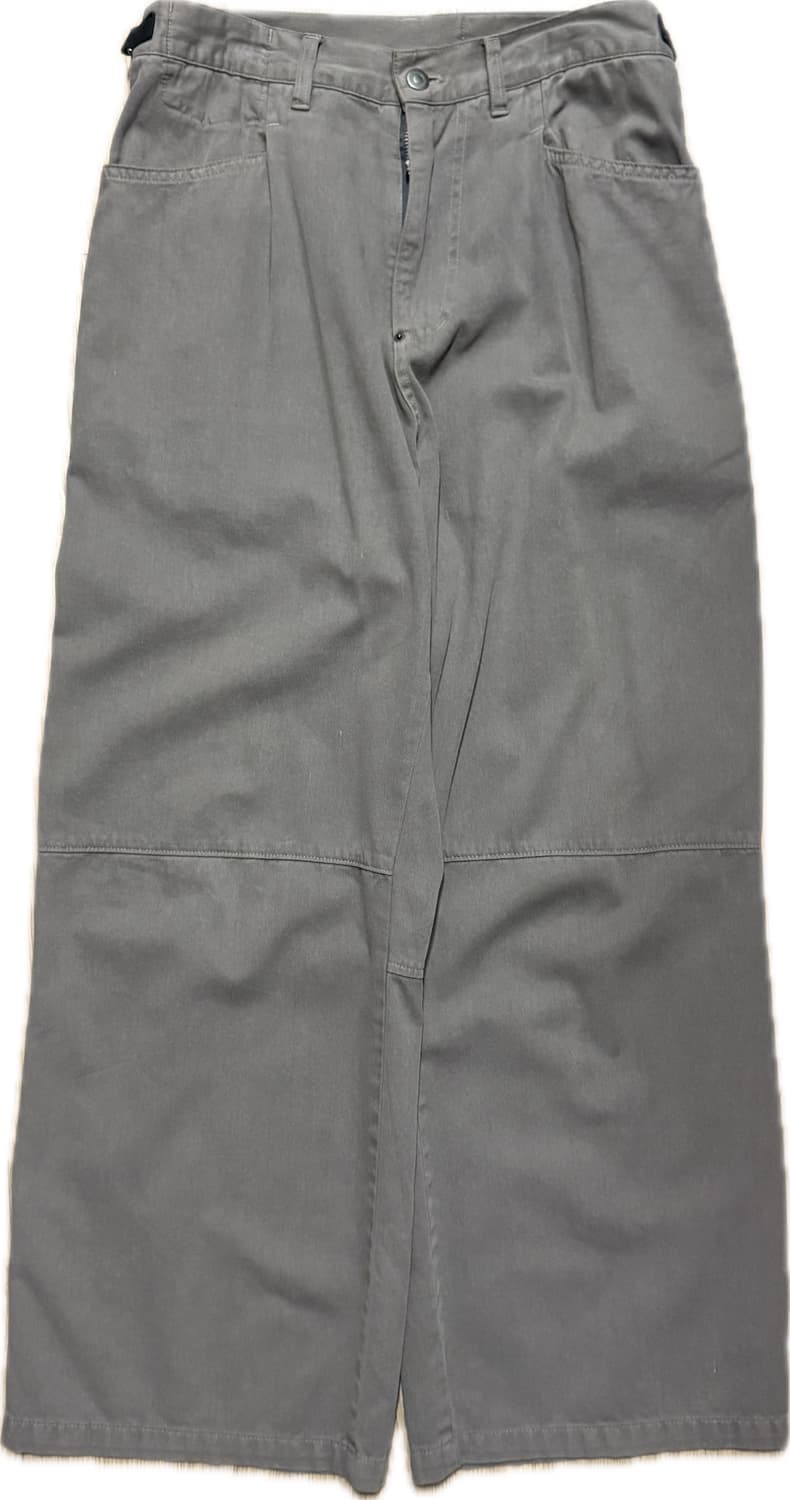 폴리테루 원턱고시마 팬츠 카키그레이 상품이미지2