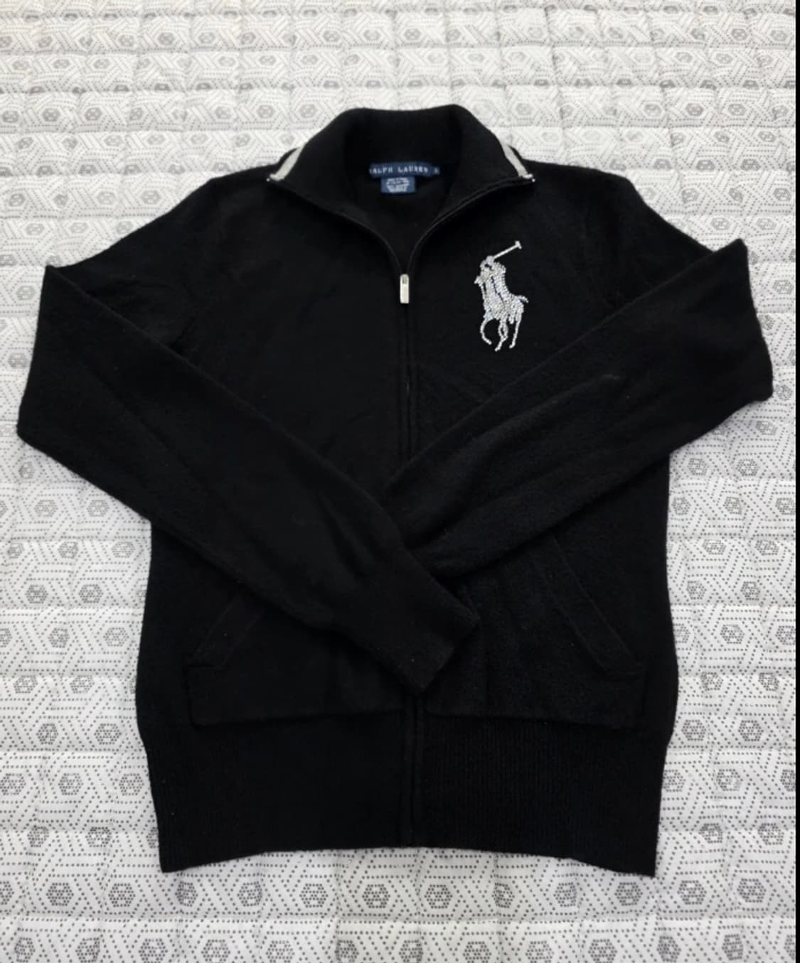 폴로 블랙 큐빅 집업 가디건 55 상품이미지4