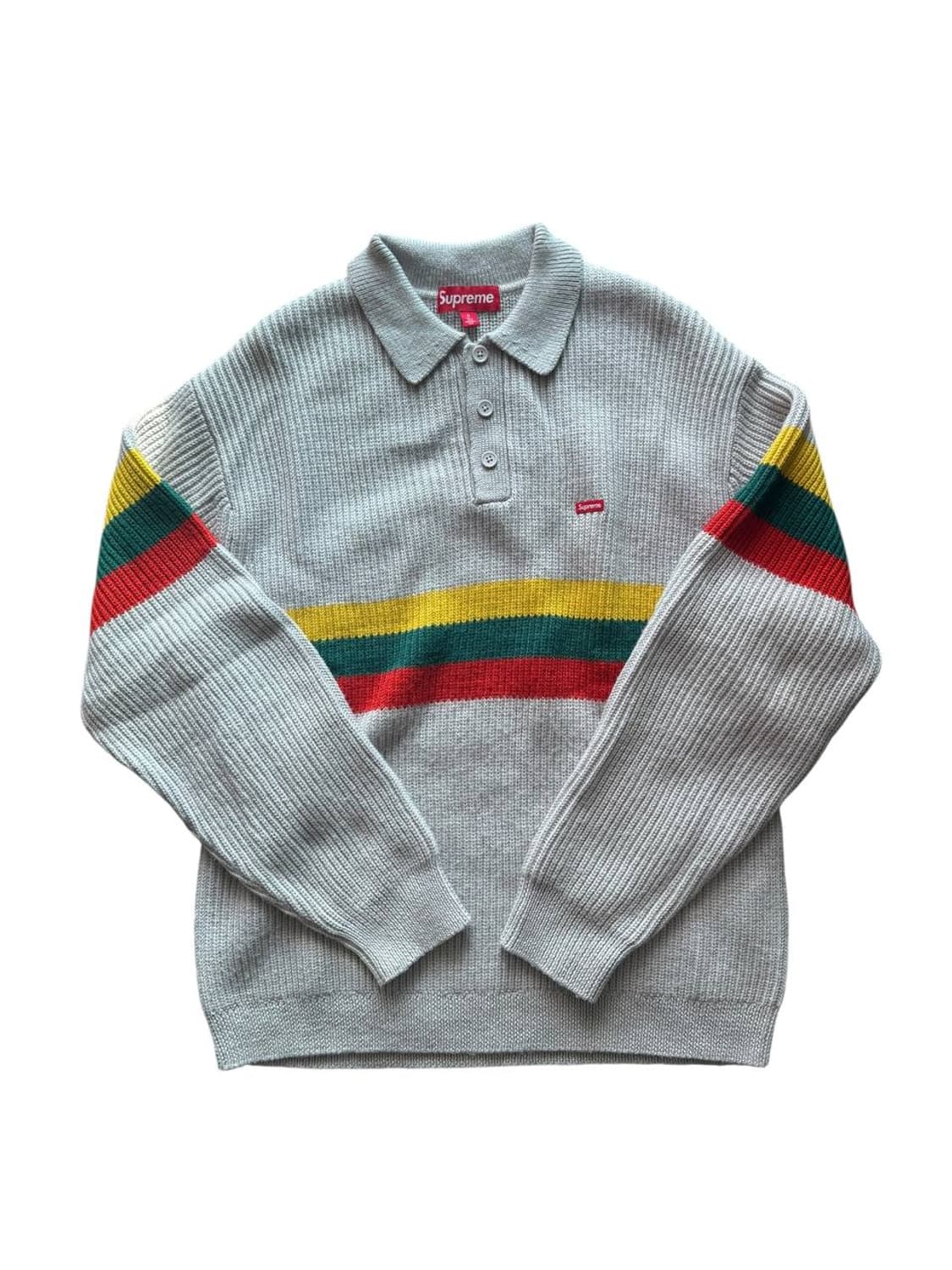 슈프림 스몰 박스 폴로 스웨터 그레이 -23FW 상품이미지1