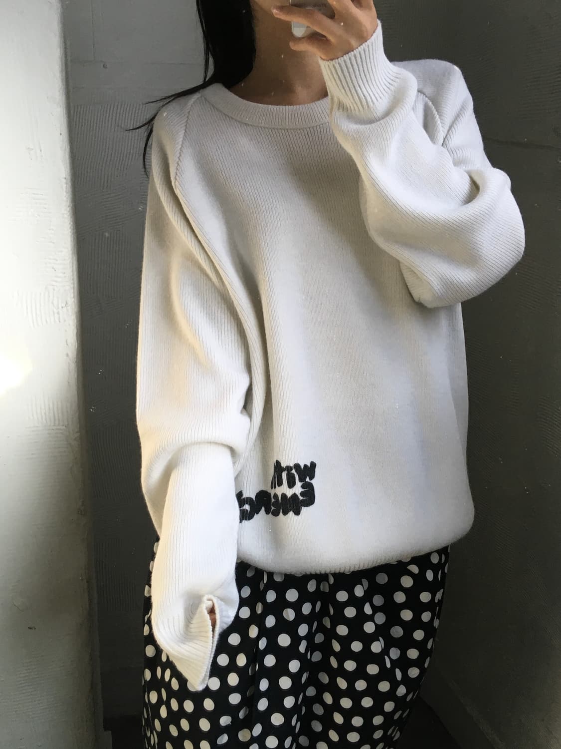 Comme des Garcons 꼼데가르송 아이보리 레터링 니트 상품이미지1