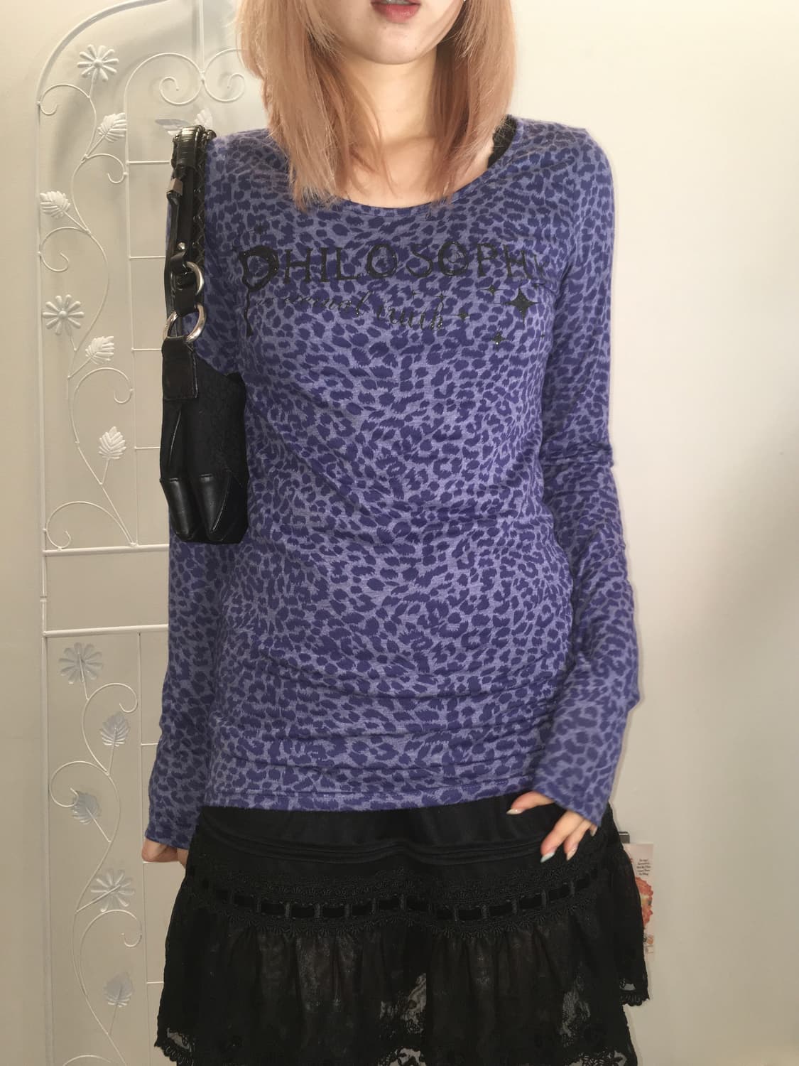 jpn vintage purple glitter leopard long  상품이미지1