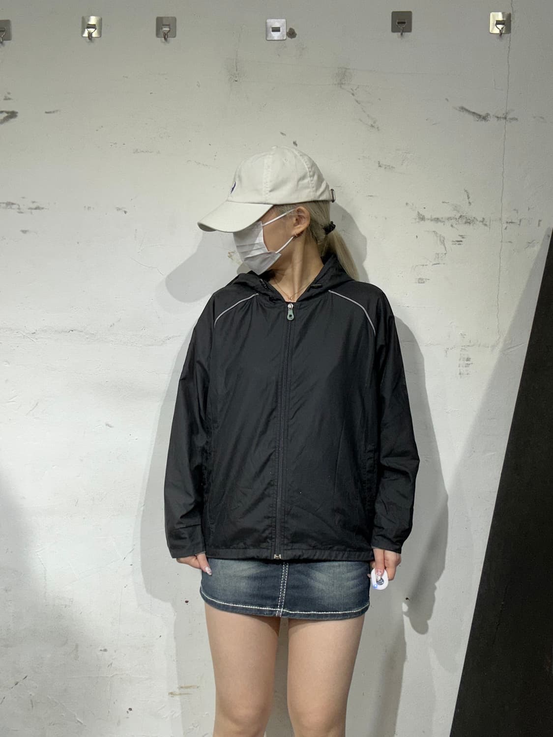 나이키 블랙 후드 바람막이 트랙 자켓 S 상품이미지2