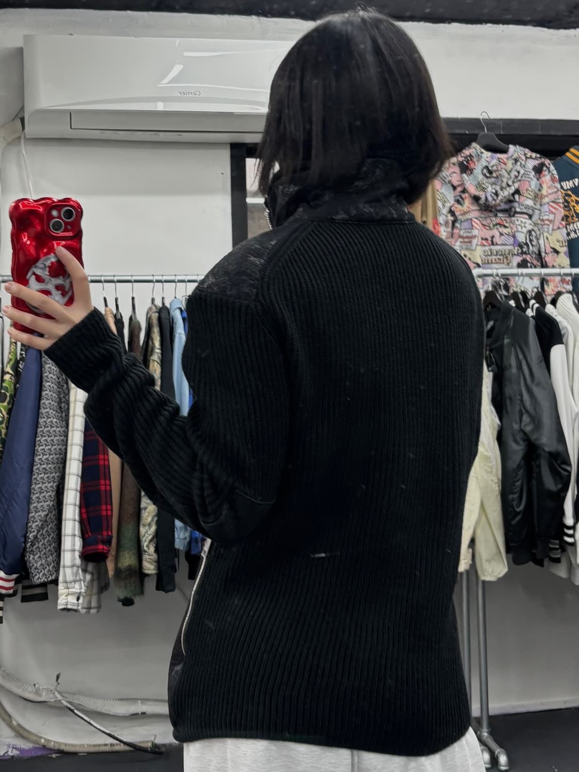 아르마니 익스체인지 스웨이드 니트 집업 상품이미지5