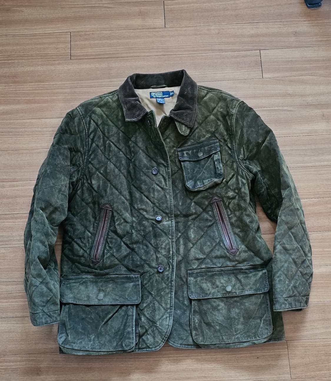 폴로 랄프로렌 오일 왁스 퀼팅 가죽 모호크 XL 사이즈  상품이미지1