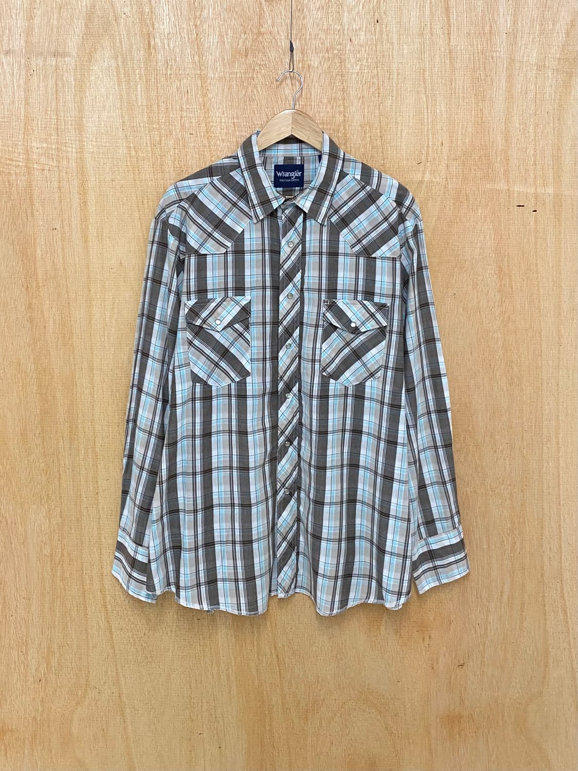 WRANGLER madras check western shirts 랭글러 상품이미지3