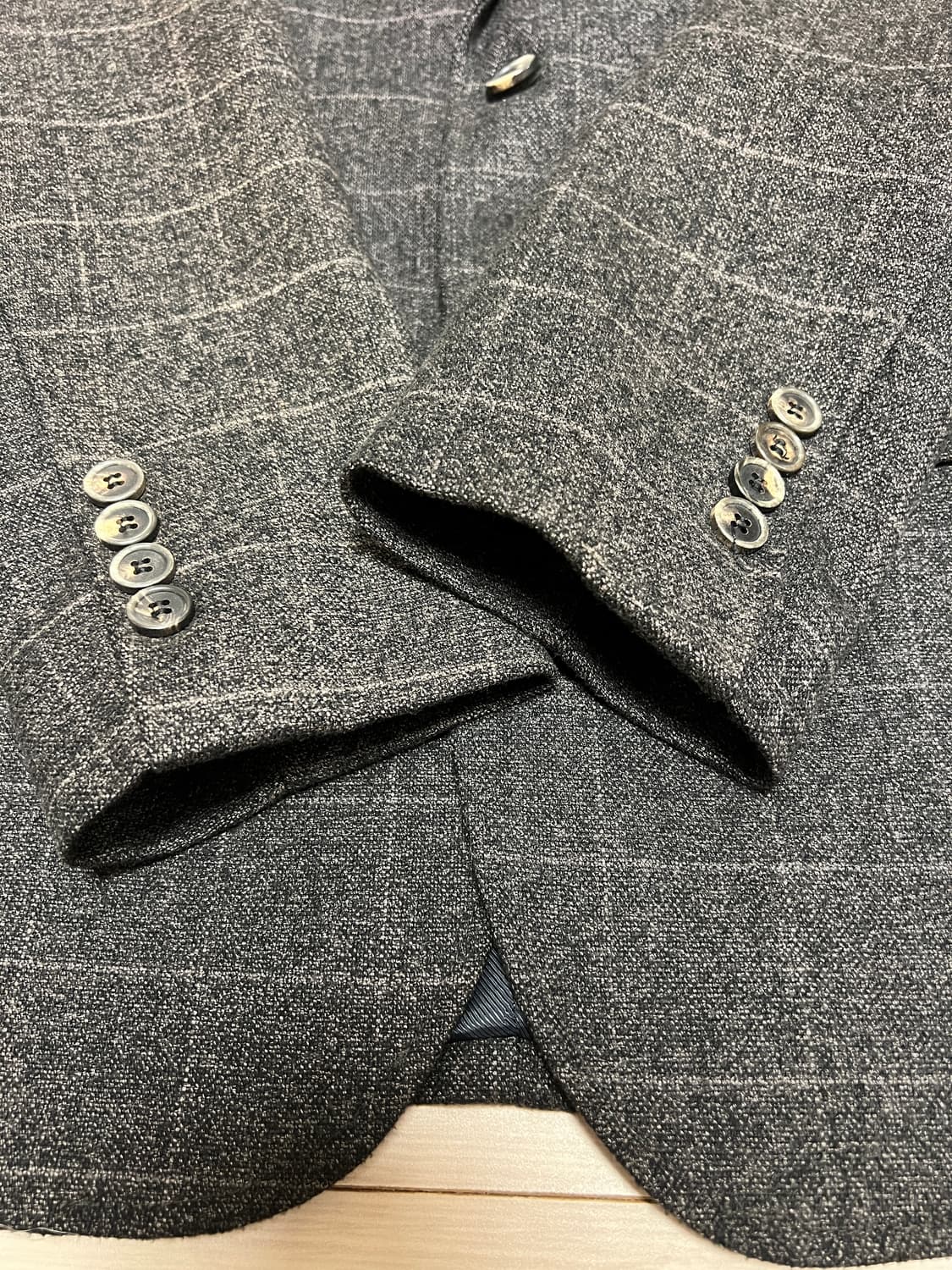 울 헤비원단 체크 셋업 수트 (자켓+팬츠) / 48 상품이미지4