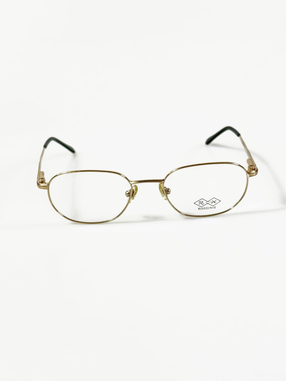 90s ROSSINIS 골드 메탈 슬림 스퀘어 빈티지 안경 상품이미지1