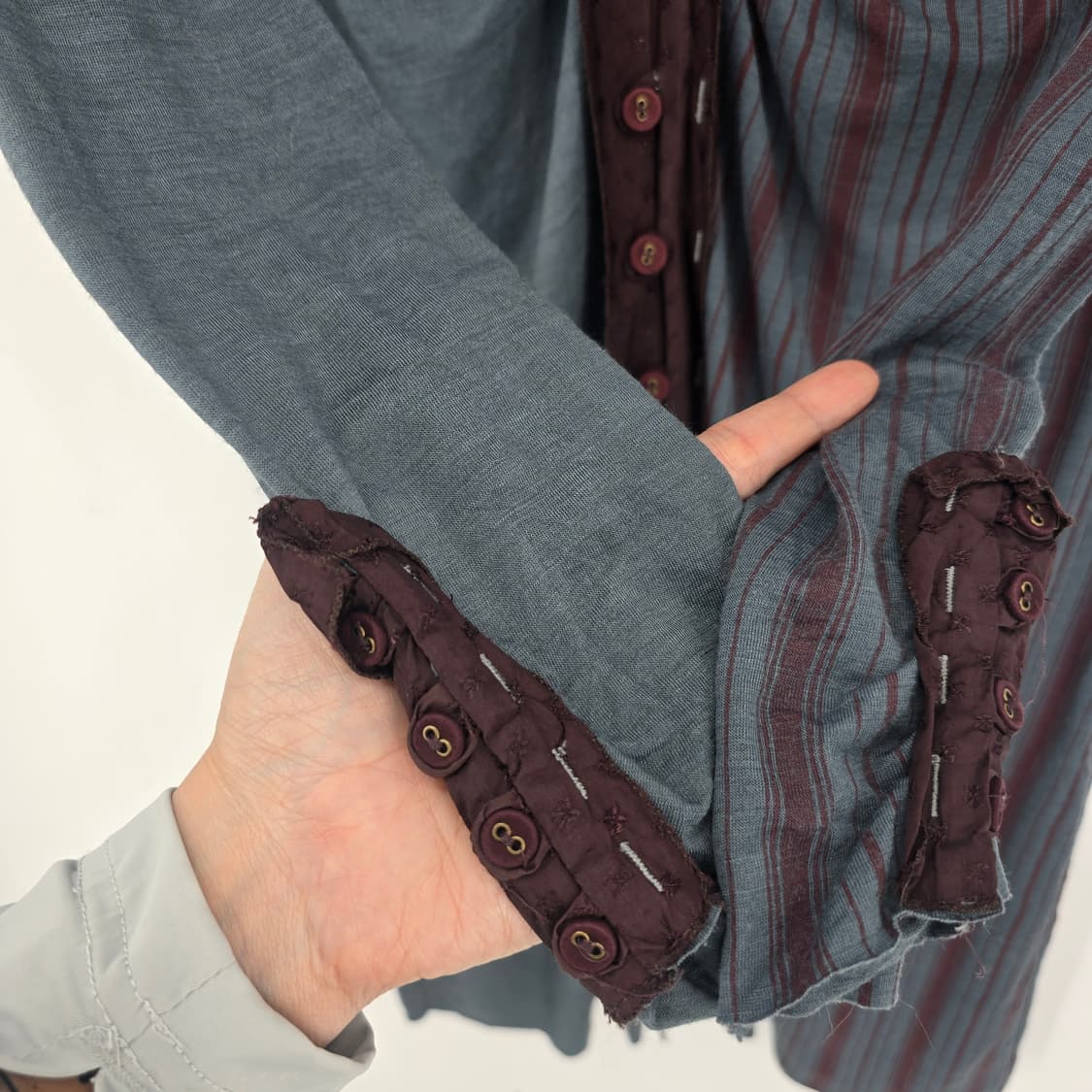 ONE STEP 울 혼방 배색 스트라이프 원피스 빈티지 슬림핏 상품이미지10