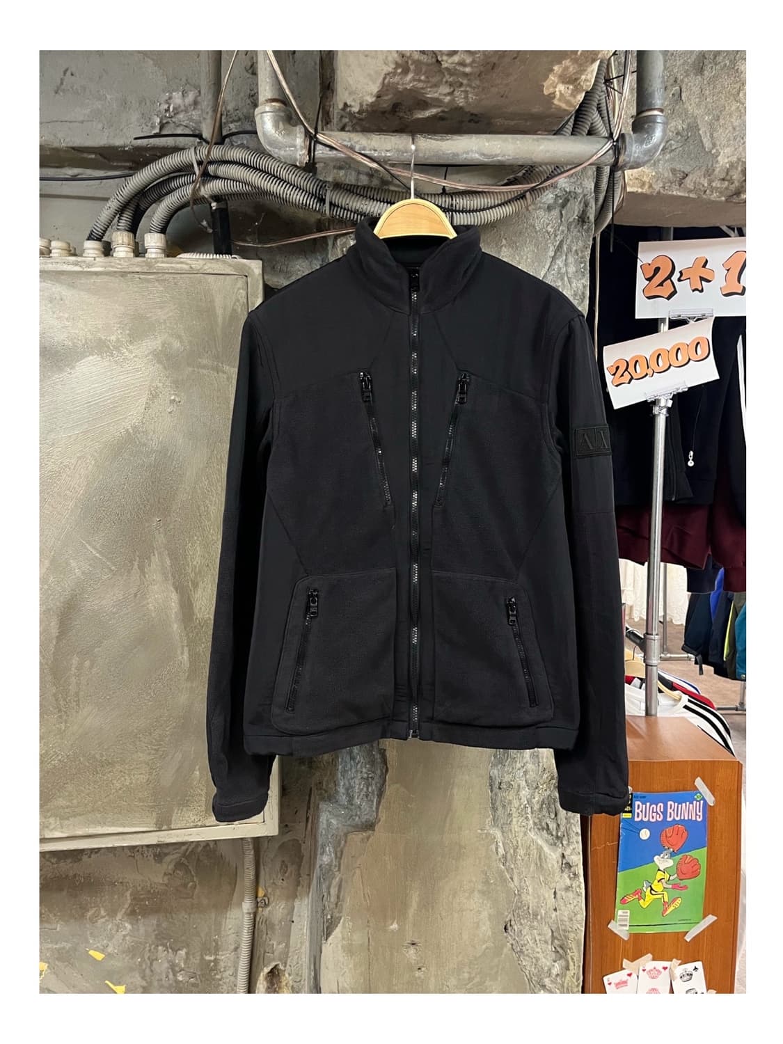 아르마니 익스체인지 플리스 자켓 블랙 S #csz3739 상품이미지1