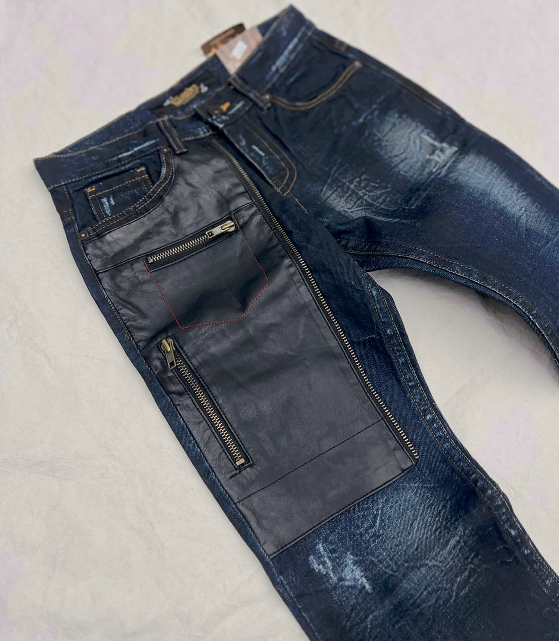 디쓰퀙 가죽포인트 워싱진 상품이미지7