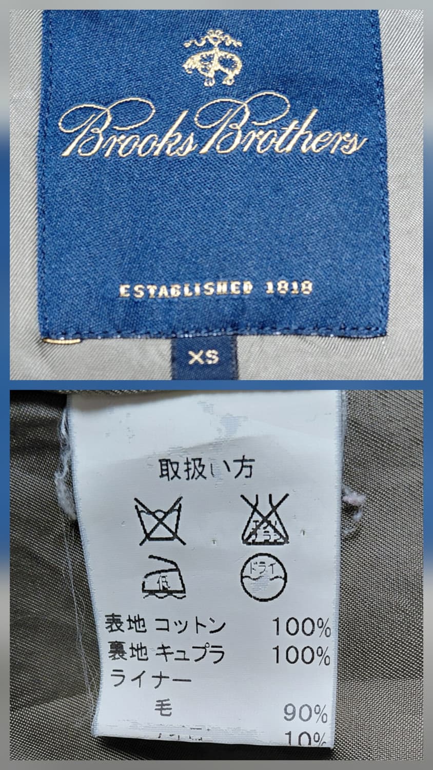 [XS] 브룩스 브라더스 울 라이너 싱글 트렌치코트 (맥코트) 상품이미지4