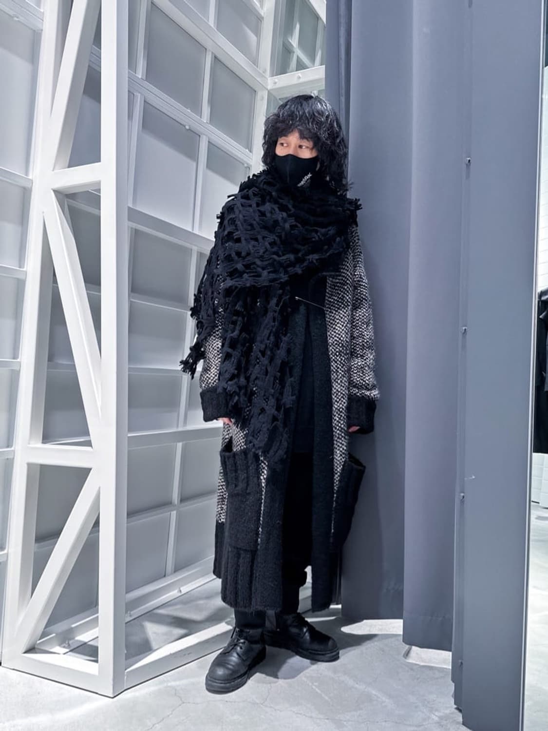 (3)요지야마모토 그라운드와이 롱니트코트 상품이미지1