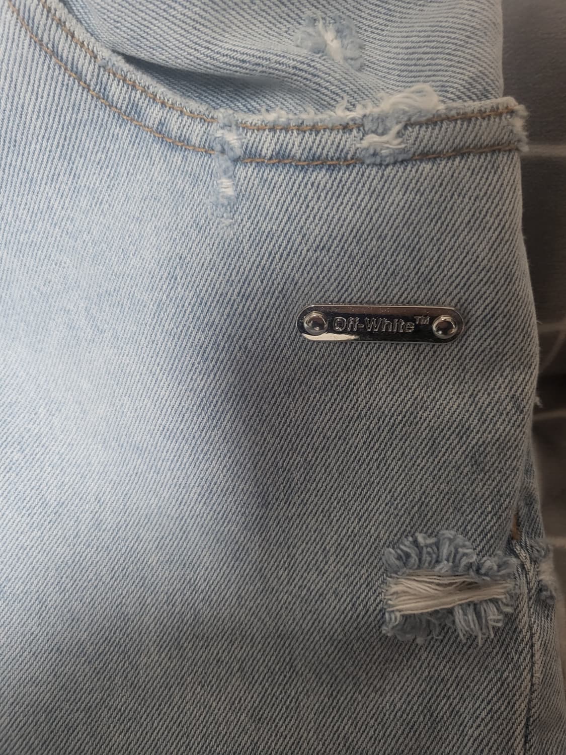 Off-White 데미지 연청 청바지 34 상품이미지2