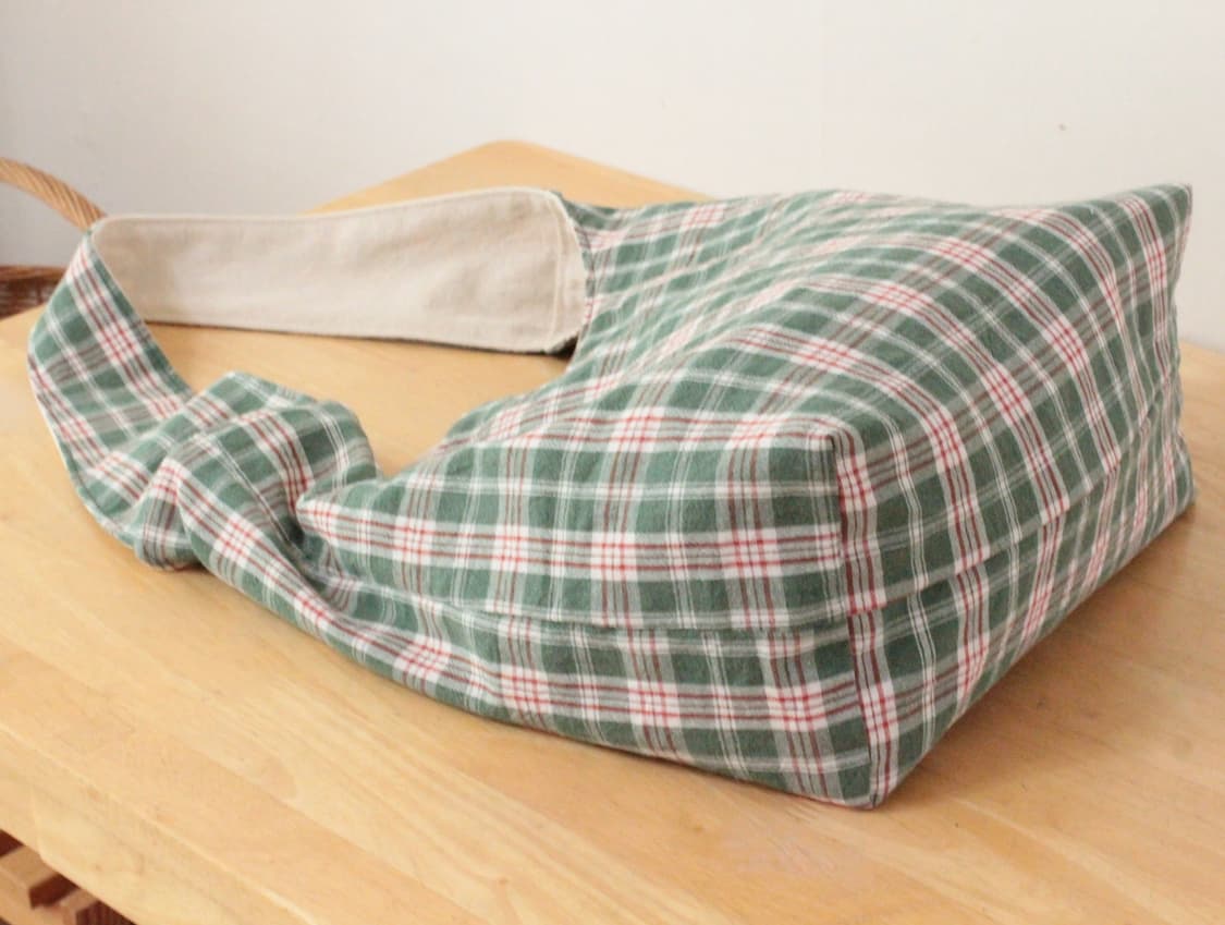 핸드메이드 원핸들백 그린 체크 가방 상품이미지9