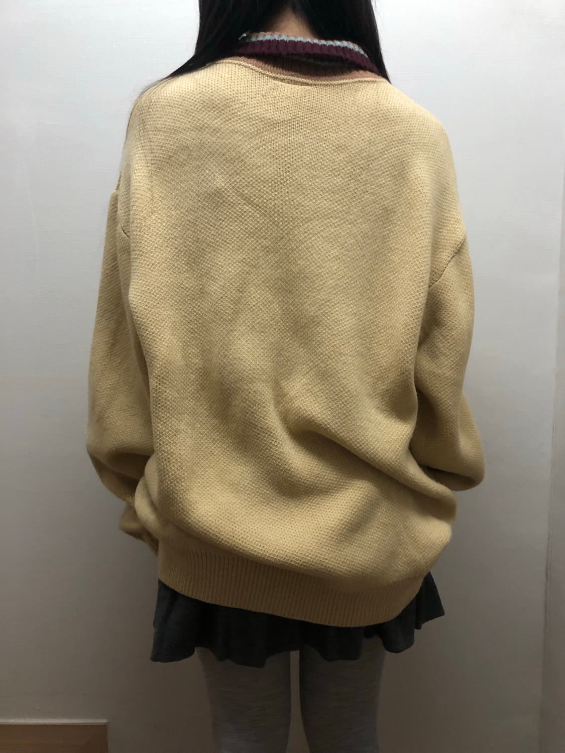 빈티지 옐로우 스트라이프 카라 니트 상품이미지7
