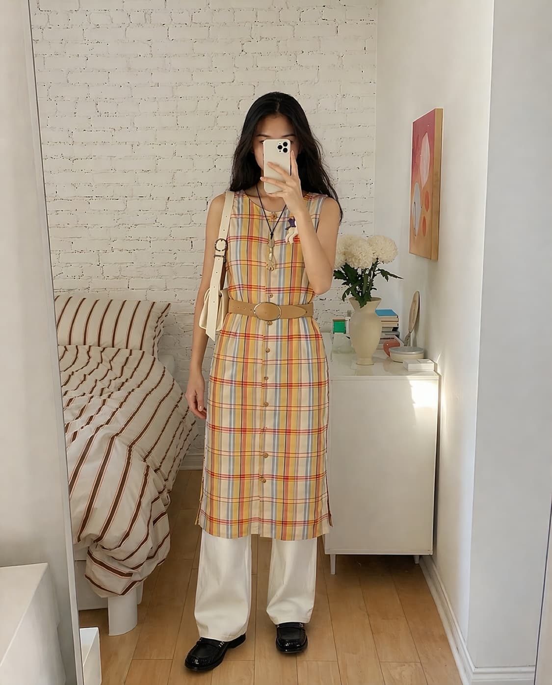 90s Vintage 체크 원피스 상품이미지1