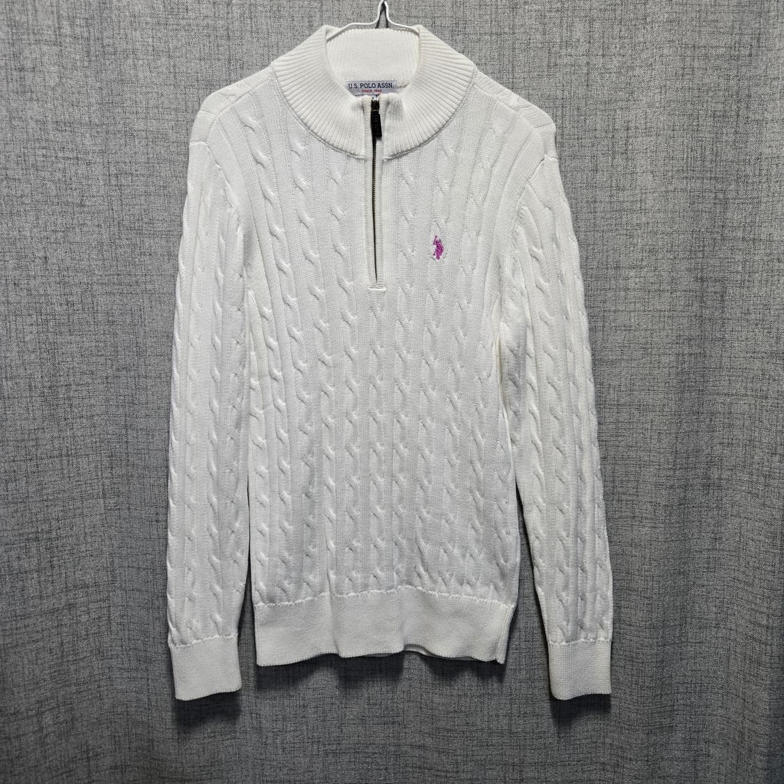 us폴로 여성 반집업 꽈베기 니트  상품이미지1