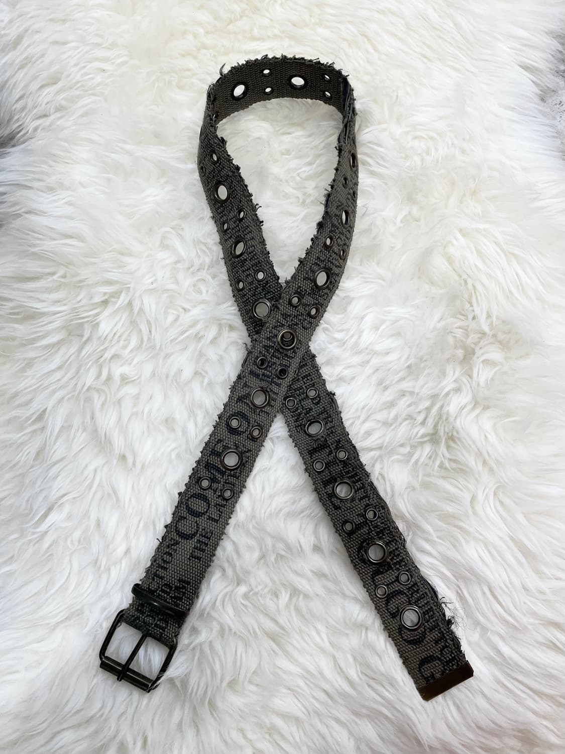 그런지 펀칭 레터링 벨트 상품이미지4