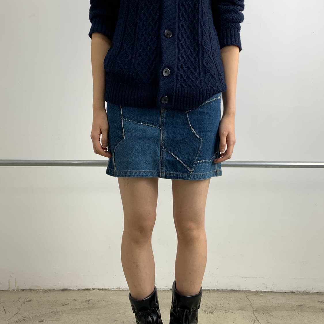 히스테릭 글래머 패치워크 데님 스커트 상품이미지4