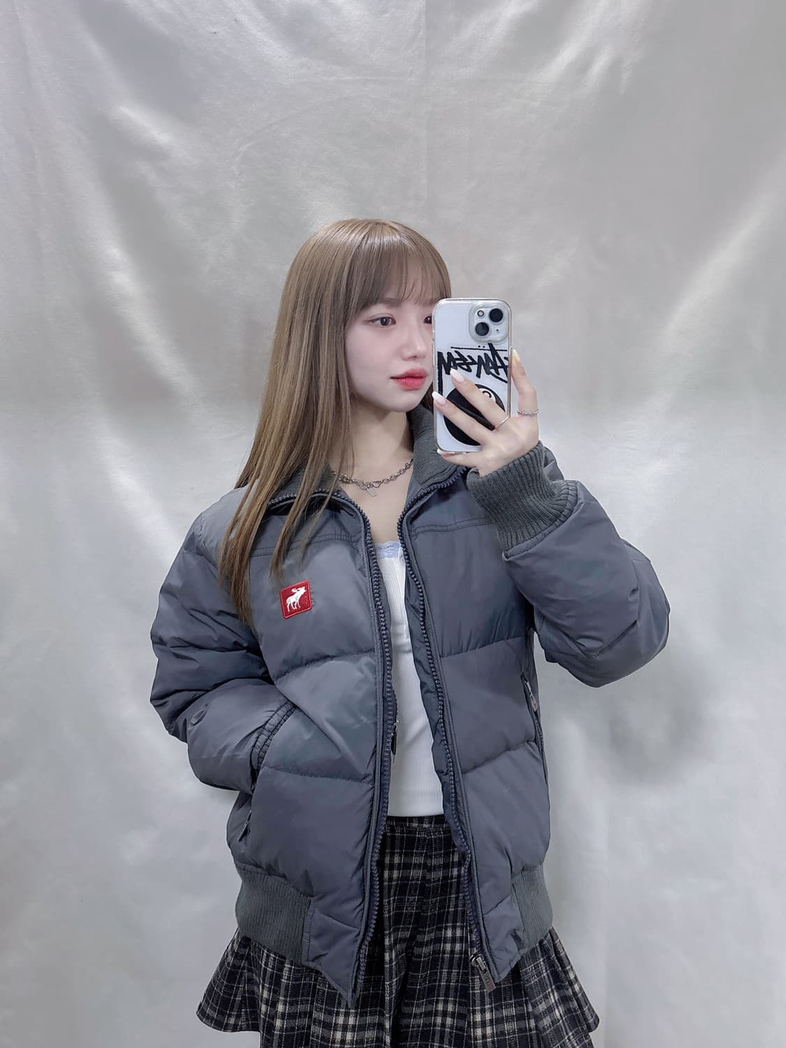 아배크롬비 그레이 패치로고 다운 패딩  상품이미지2