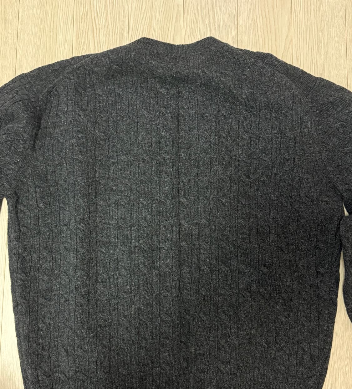 유니온블루 케이블 울 크롭 가디건 차콜 L 상품이미지4