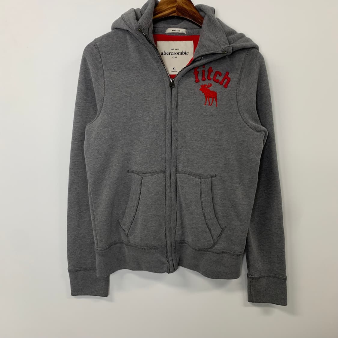 아베크롬비 y2k 와투케 그레이 후드집업 상품이미지2