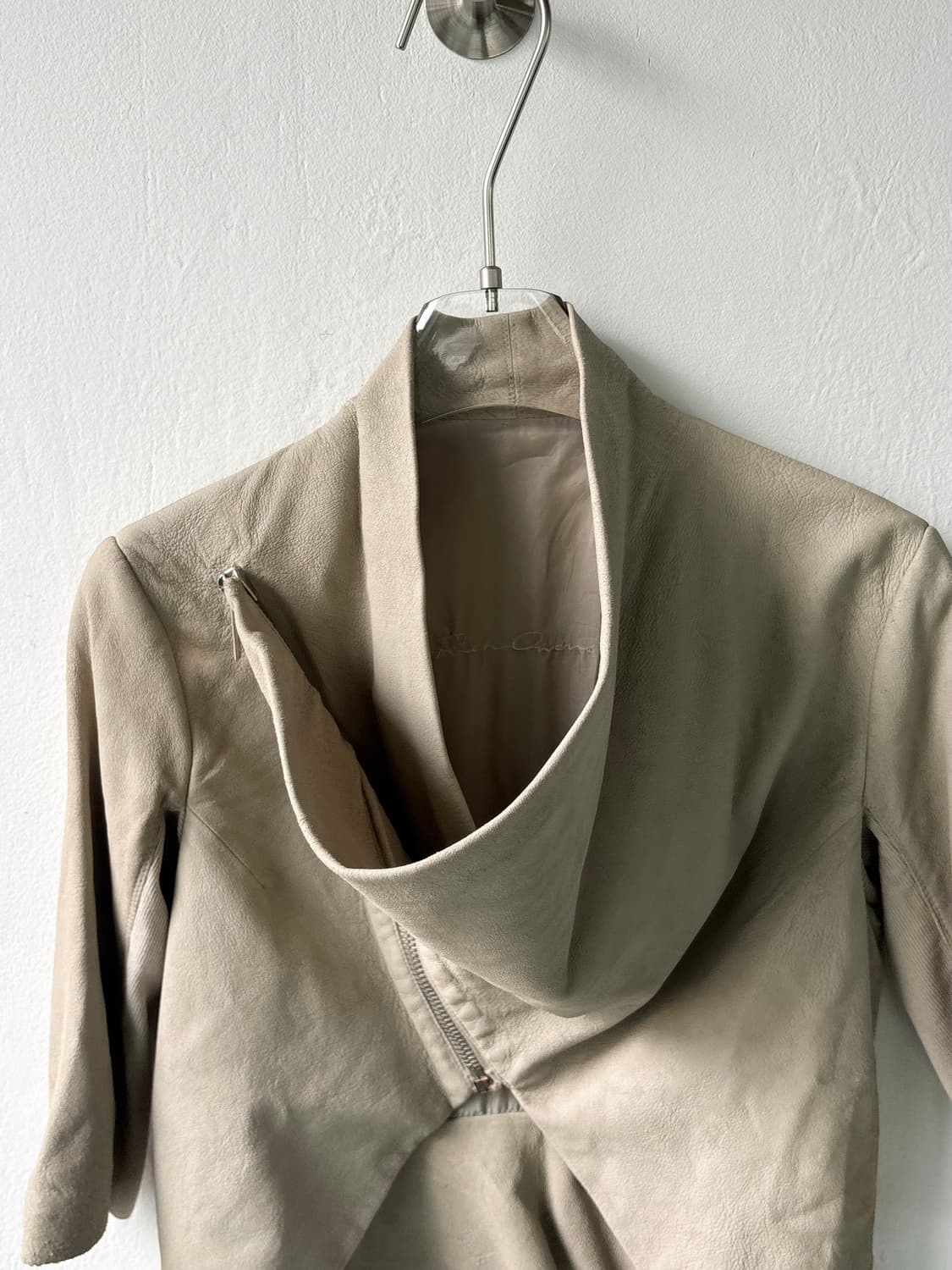 릭오웬스 드레이프 카울 넥 램스킨 자켓  상품이미지2