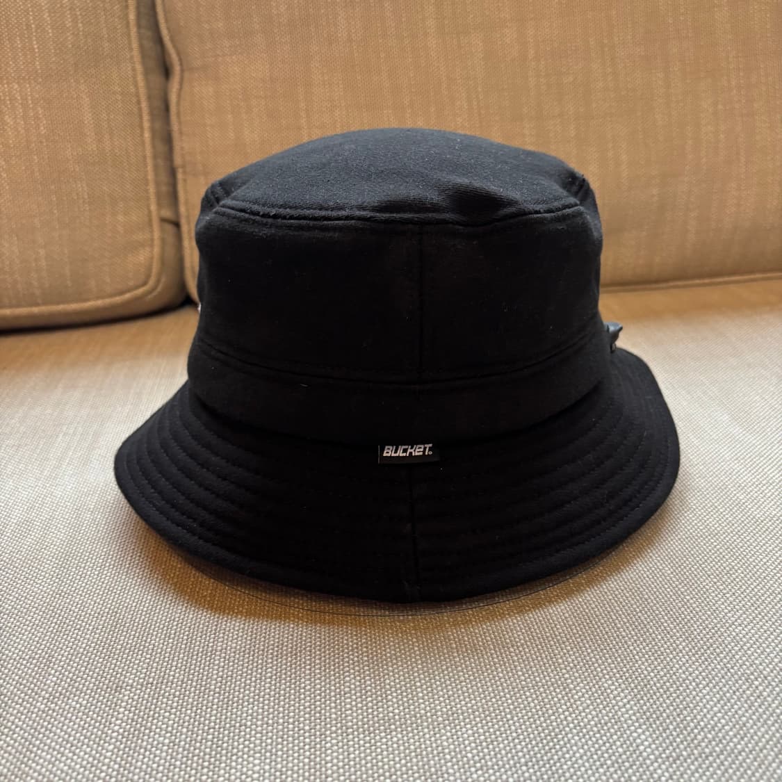 버킷(BUCKET) 블랙 속기모 코튼 로고 버킷햇 (남여공용) 상품이미지3