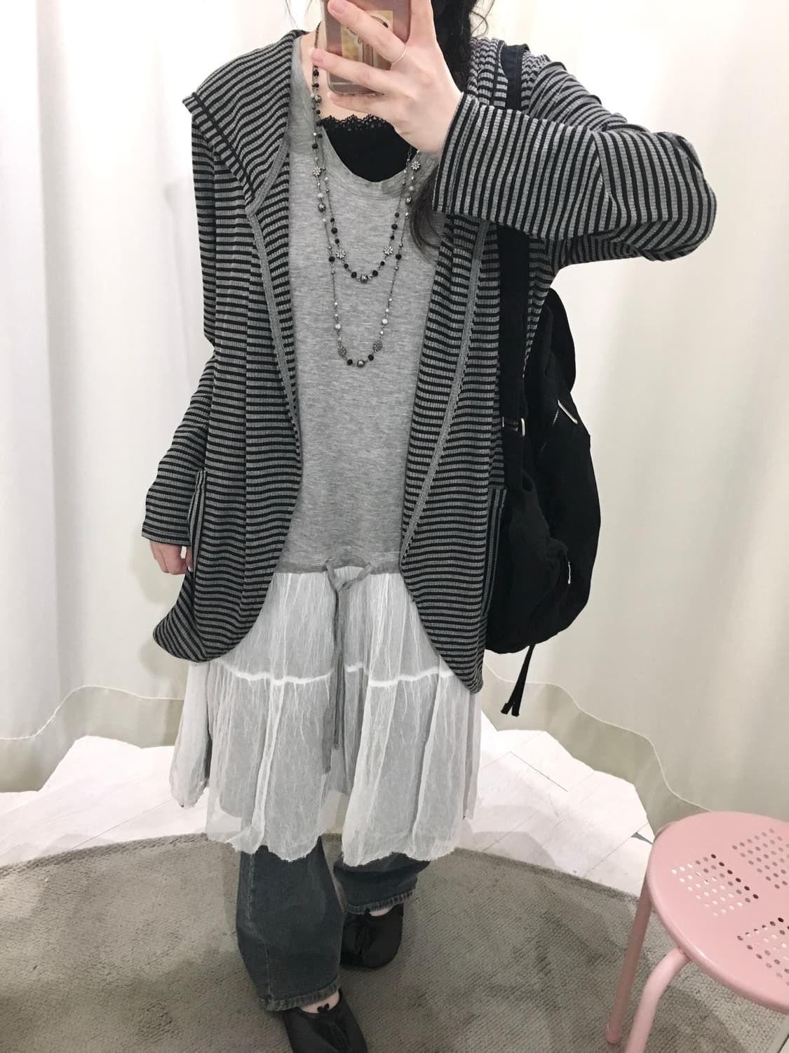 stripe hoodie cardigan 상품이미지5