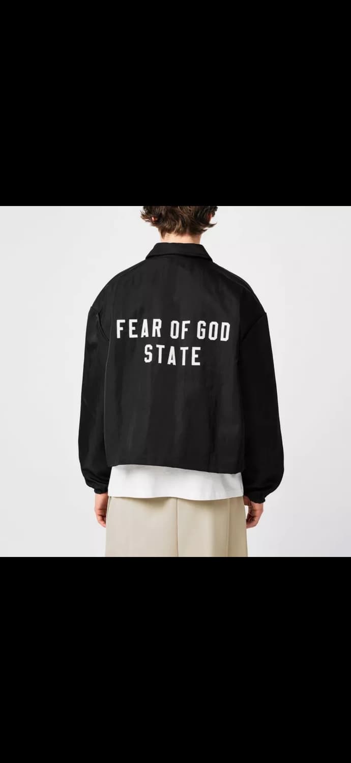 피어오브갓 에센셜 카라 zip 트러커 쟈켓 블랙 상품이미지3