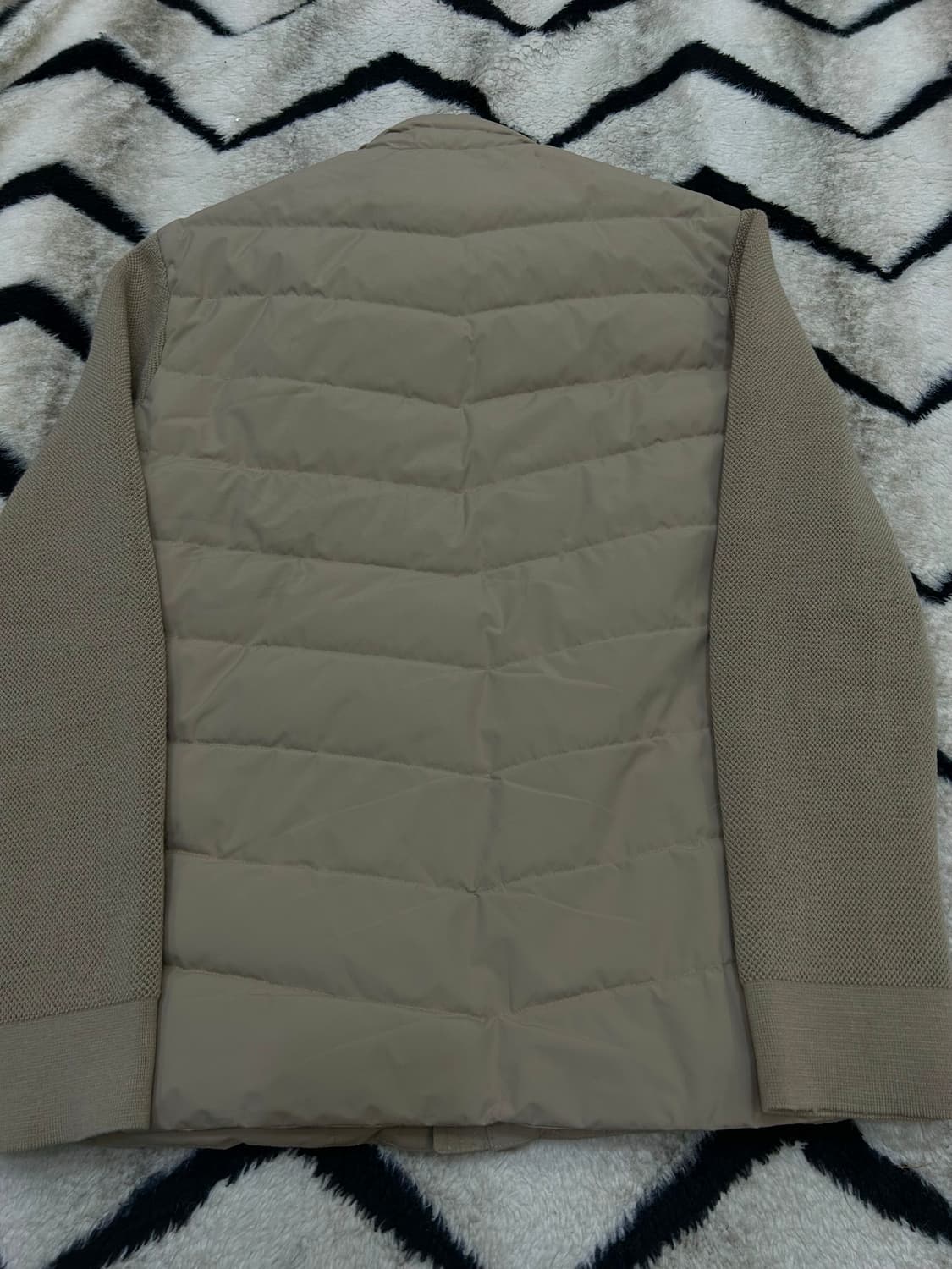 [M]라코스테 하이브리드 다운 니트 블루종/베이지 상품이미지5