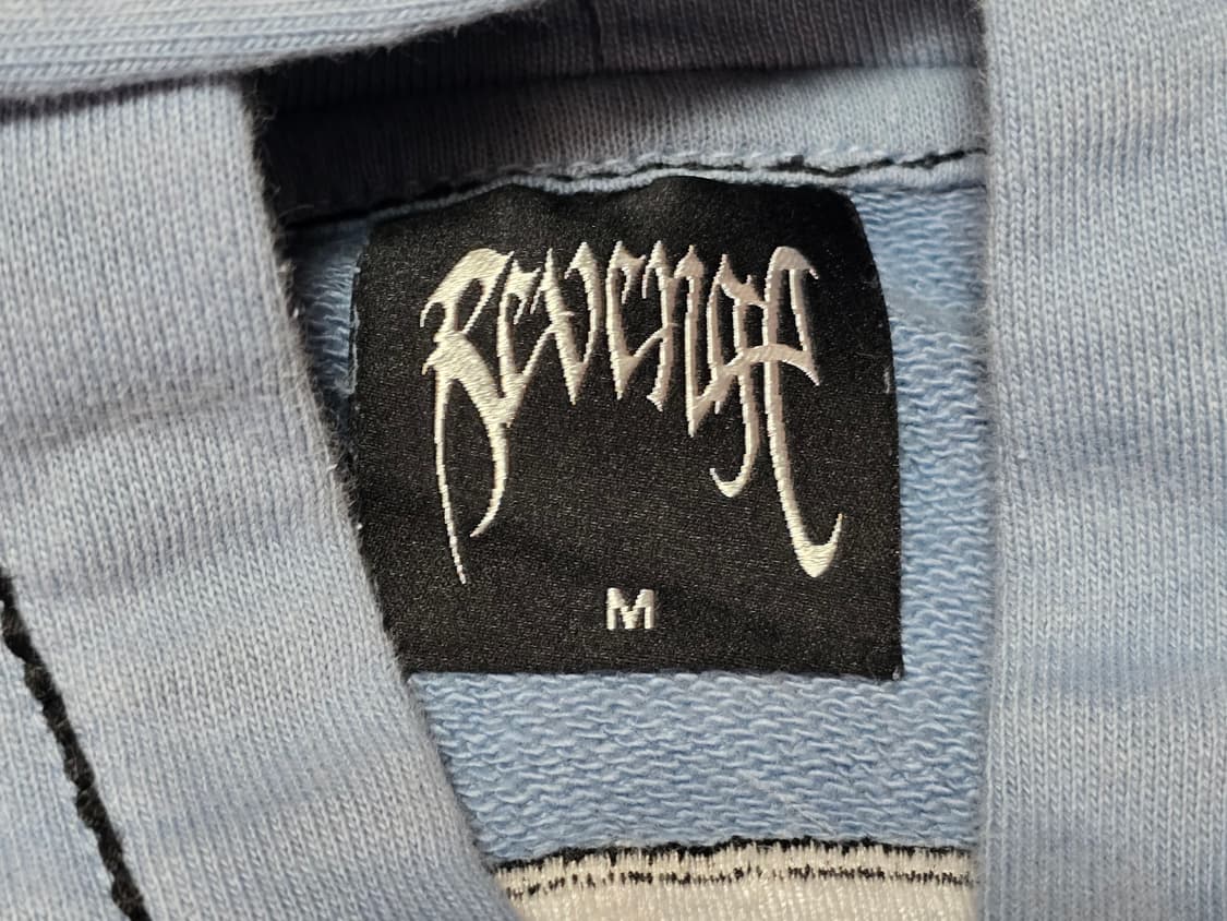 [M] REVENGE 리벤지 자수 후드 집업 워시드 베이비 블루 화이트 상품이미지8