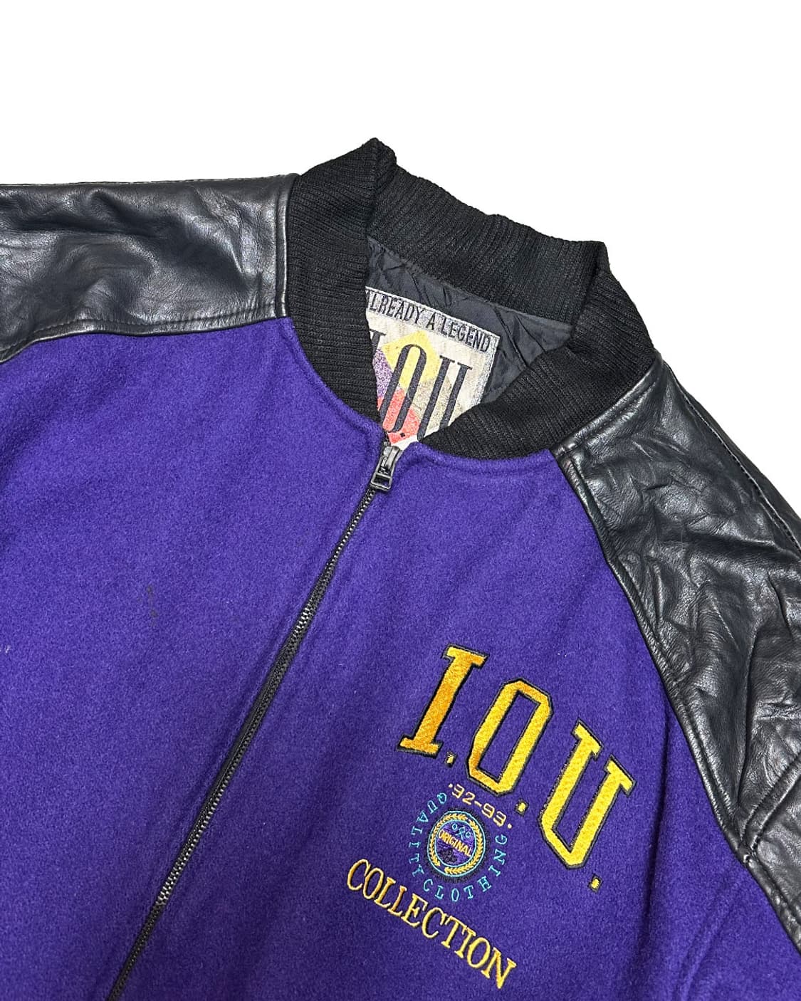 90s I.O.U Collection 리얼 레더 울 바시티 자켓 상품이미지3