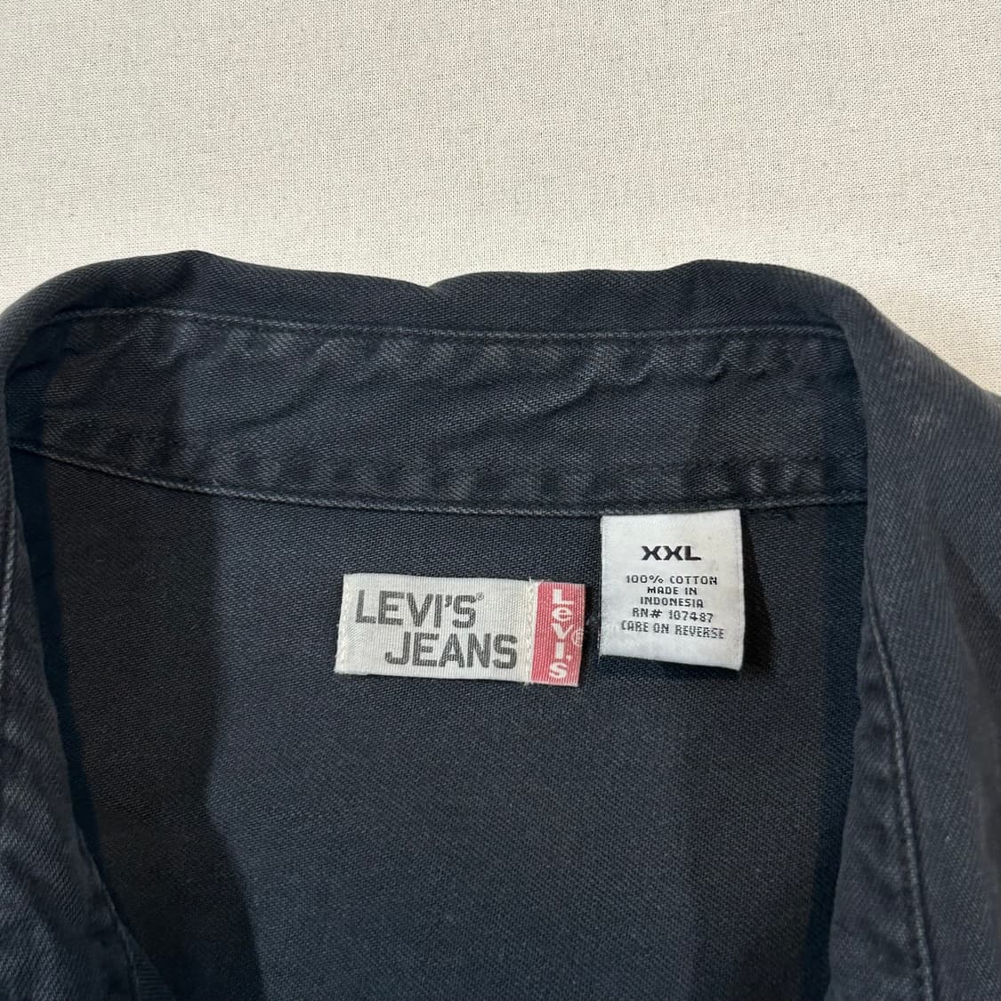 XXL) 리바이스 흑청 투포켓 워크 데님 셔츠 자켓 T버튼 타입 상품이미지7