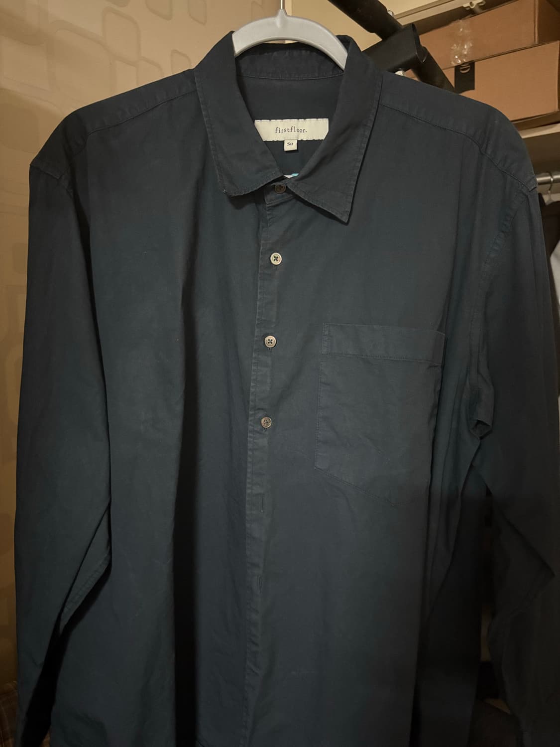 [50] 퍼스트플로어 가먼트 다이드 셔츠 네이비 상품이미지2