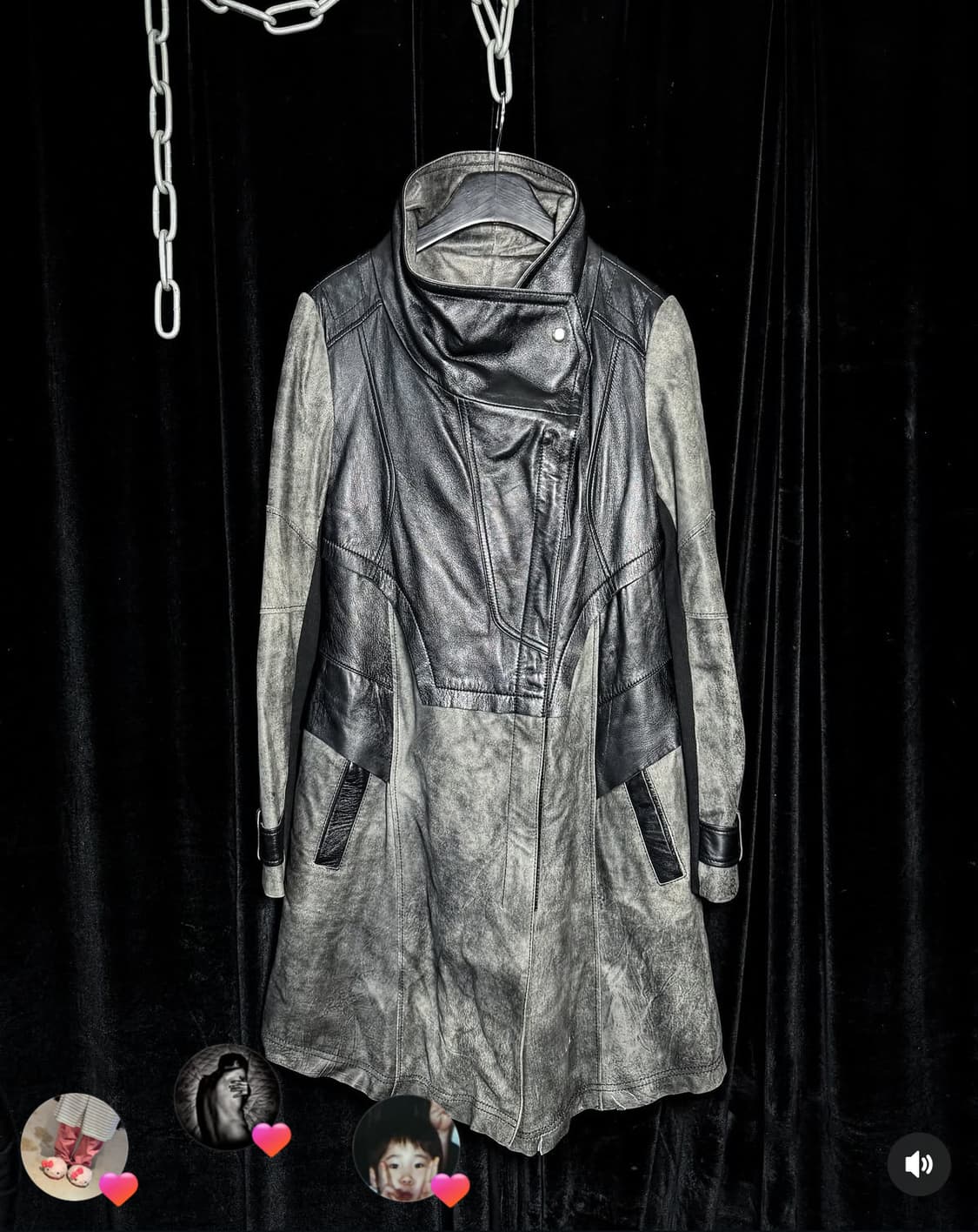 레더 하이넥 코트 상품이미지1